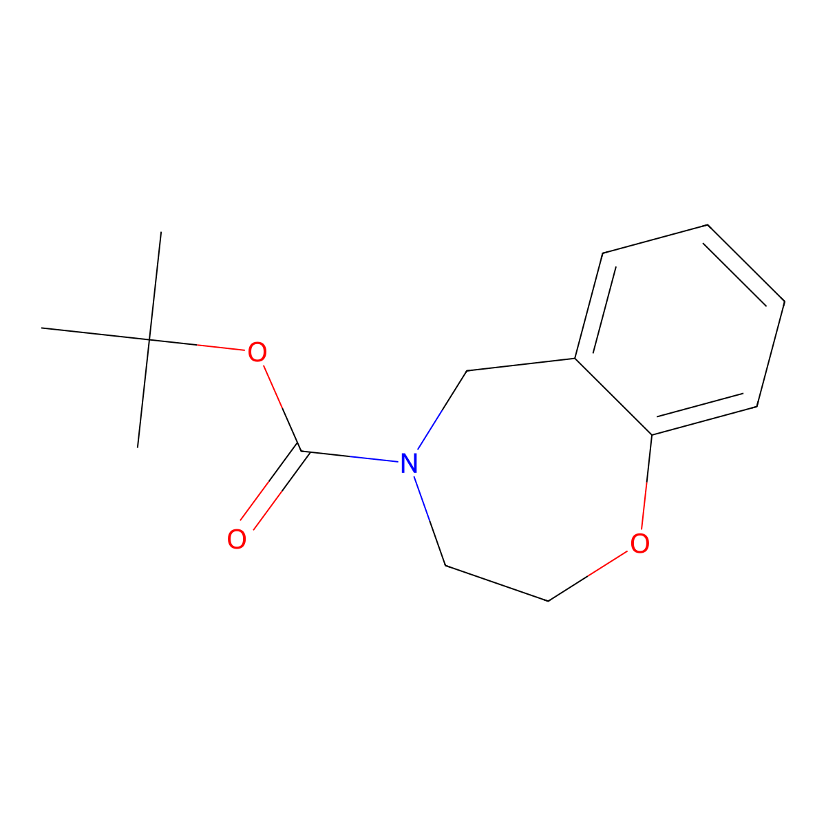 Tert-butyl 2,3,4,5-tetrahydro-1,4-benzoxazepine-4-carboxylate molecular structure, CAS 1474094-48-8