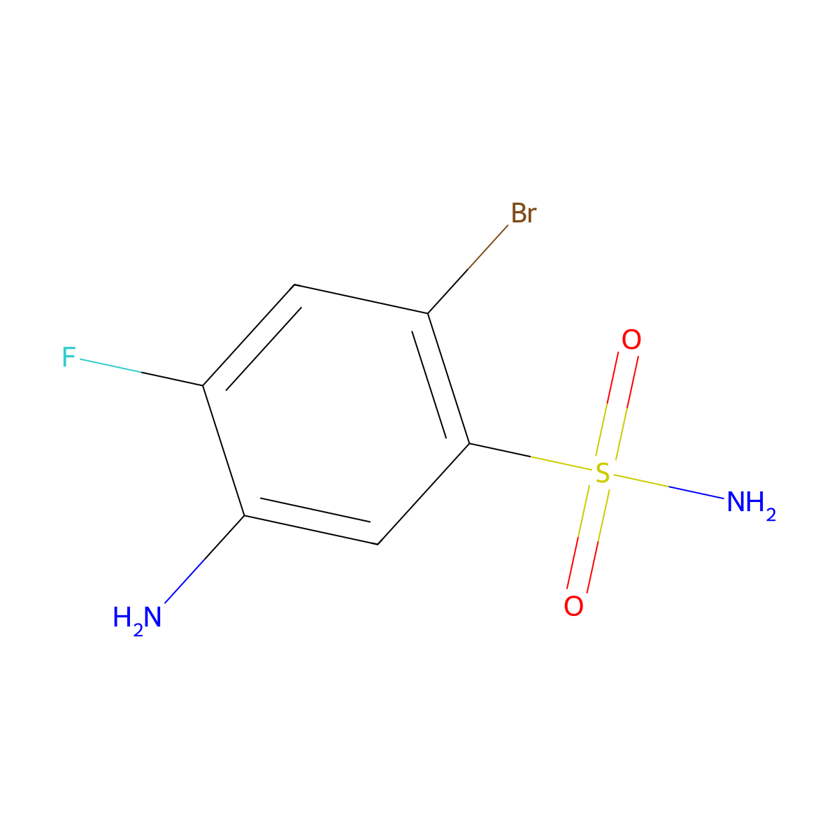 5-Amino-2-bromo-4-fluorobenzene-1-sulfonamide molecular structure, CAS 1474095-68-5