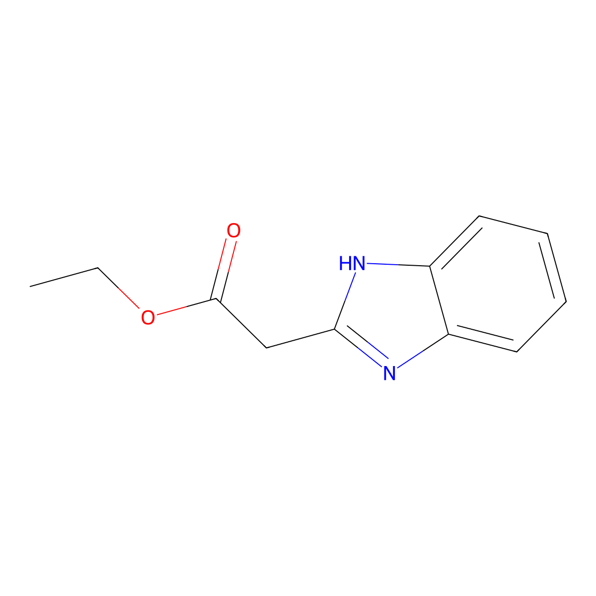 ethyl 2-(1H-1,3-benzodiazol-2-yl)acetate molecular structure, CAS 14741-71-0