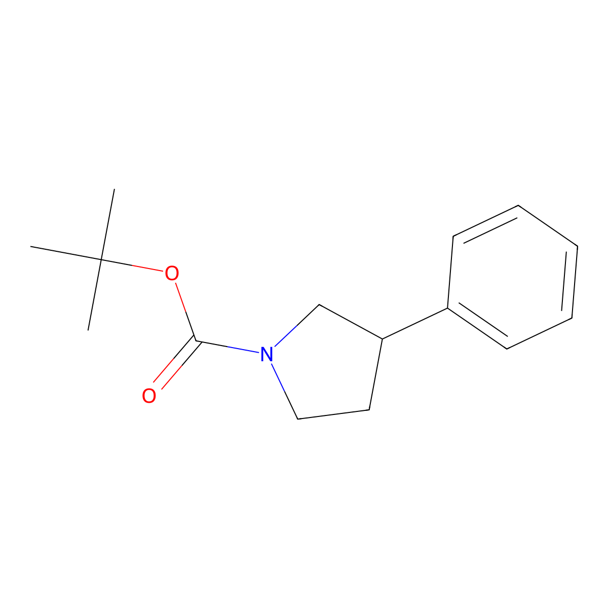 1-Boc-3-Phenyl-pyrrolidine molecular structure, CAS 147410-43-3