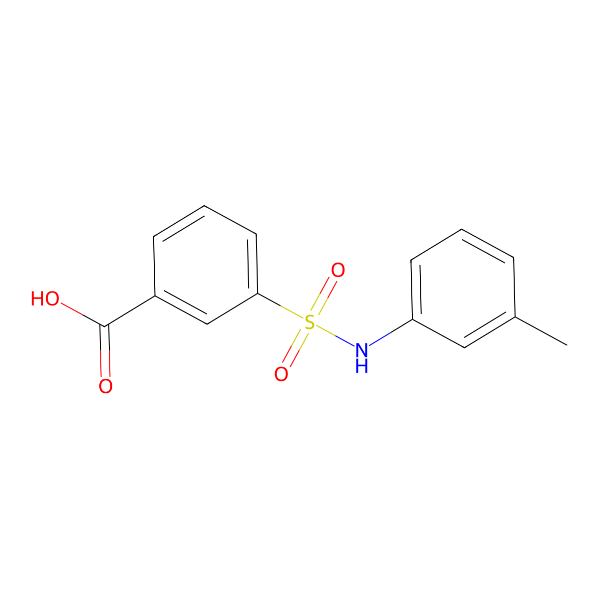 3-[(3-Methylphenyl)sulfamoyl]benzoic acid molecular structure, CAS 147410-76-2