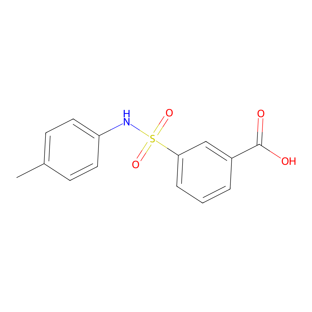 3-[(4-Methylphenyl)sulfamoyl]benzoic acid molecular structure, CAS 147410-77-3