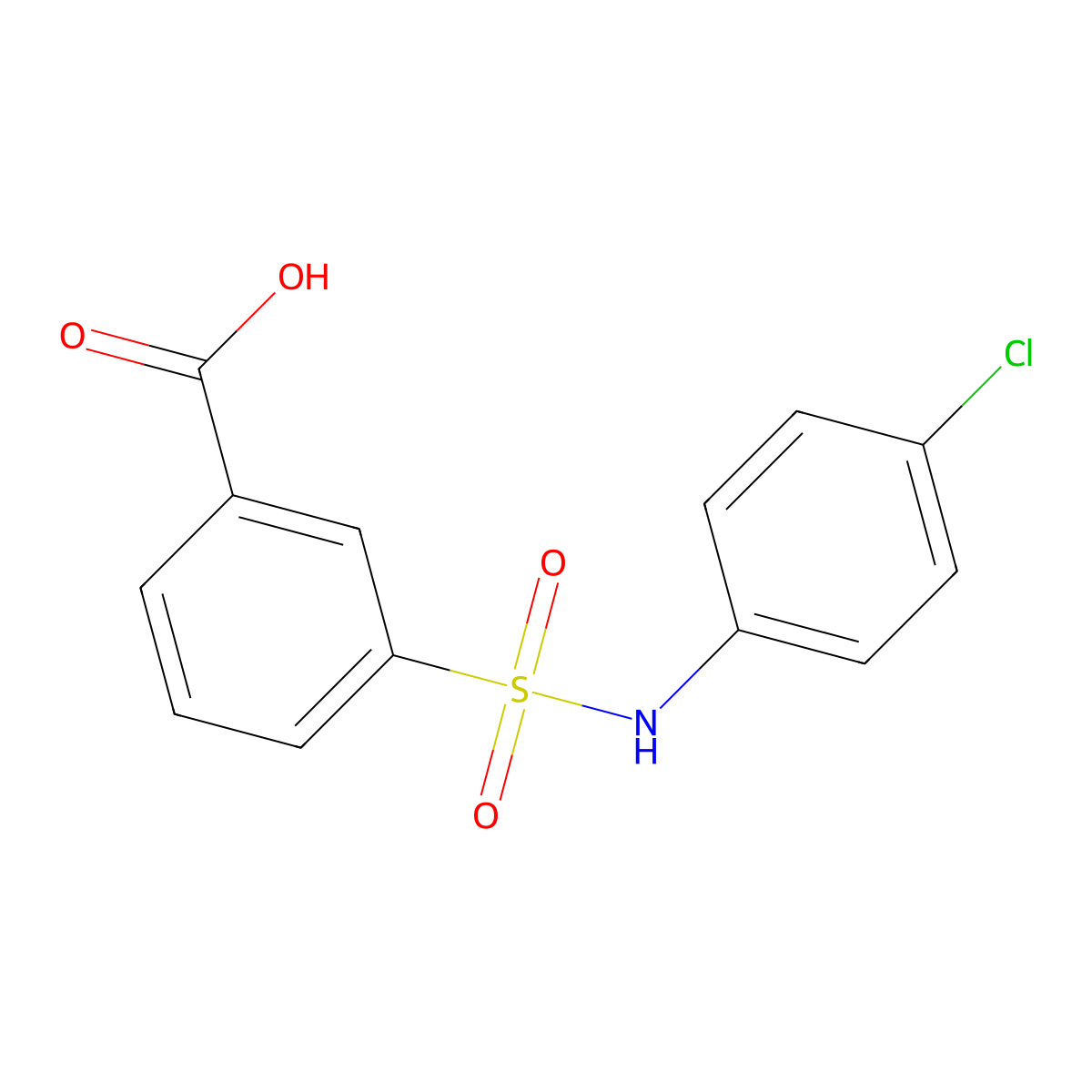 3-((4-Chlorophenyl)sulfamoyl)benzoic acid molecular structure, CAS 147410-78-4