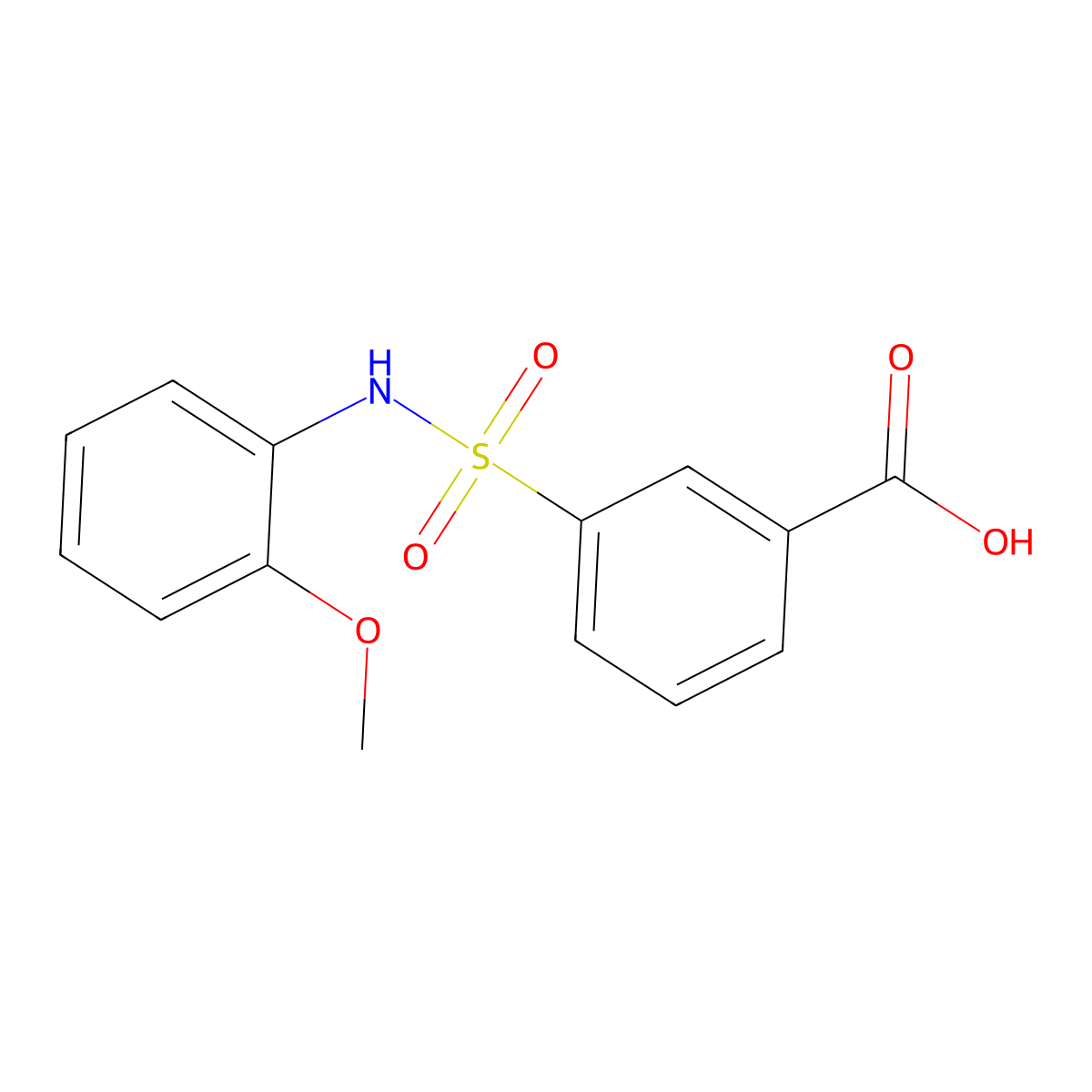 3-[(2-Methoxyphenyl)sulfamoyl]benzoic acid molecular structure, CAS 147410-79-5