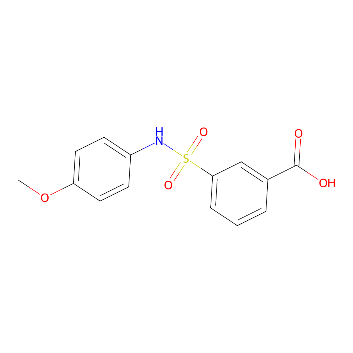 3-[(4-Methoxyphenyl)sulfamoyl]benzoic acid molecular structure, CAS 147410-81-9