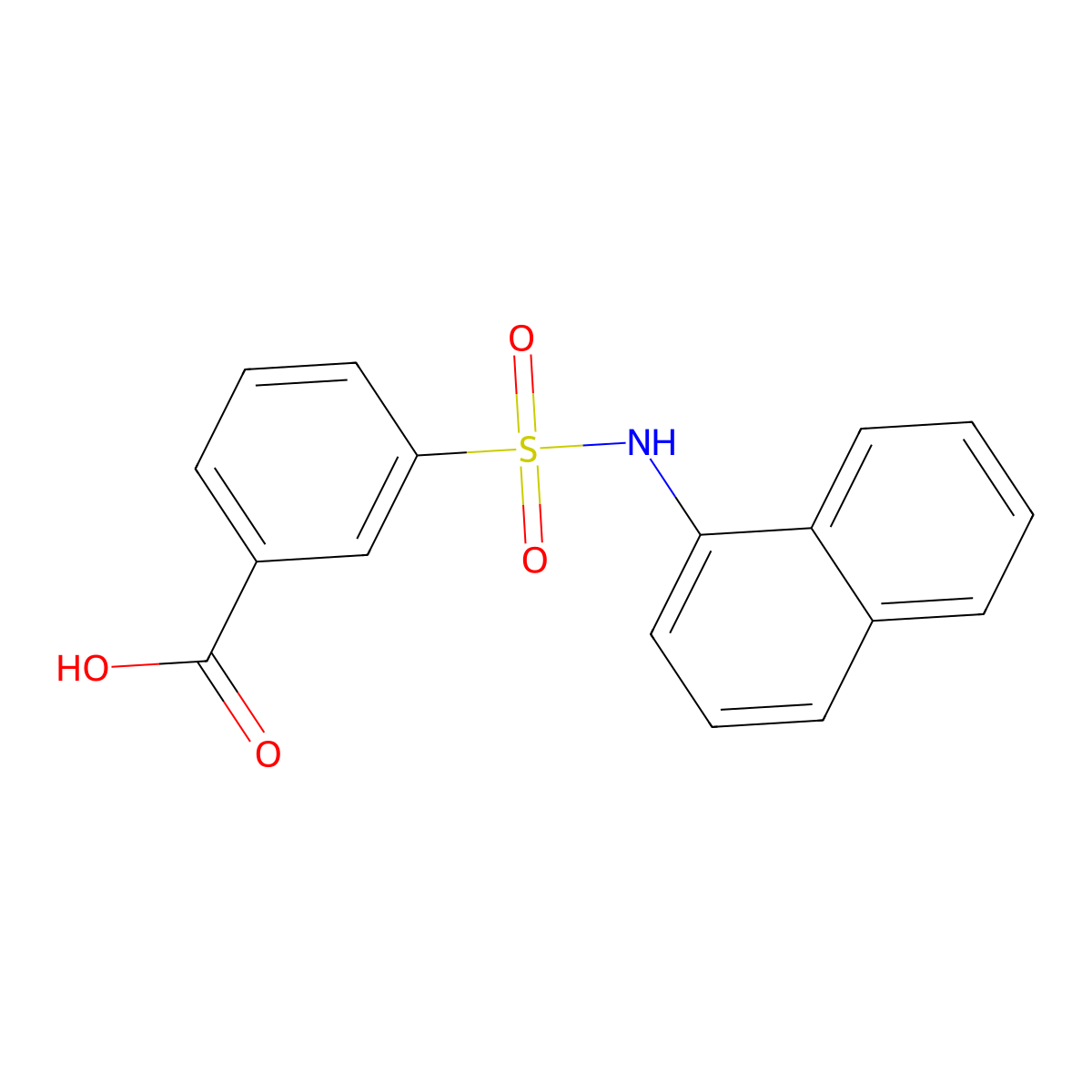 3-[(1-Naphthalenylamino)sulfonyl]benzoic acid molecular structure, CAS 147410-82-0