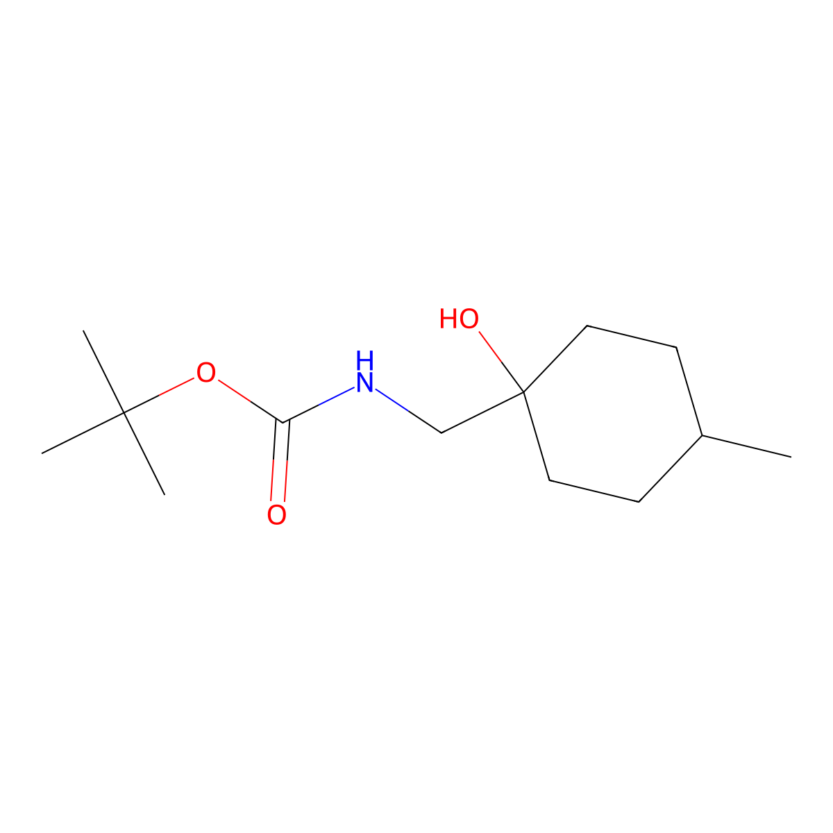 tert-butyl N-[(1-hydroxy-4-methylcyclohexyl)methyl]carbamate molecular structure, CAS 1474101-95-5