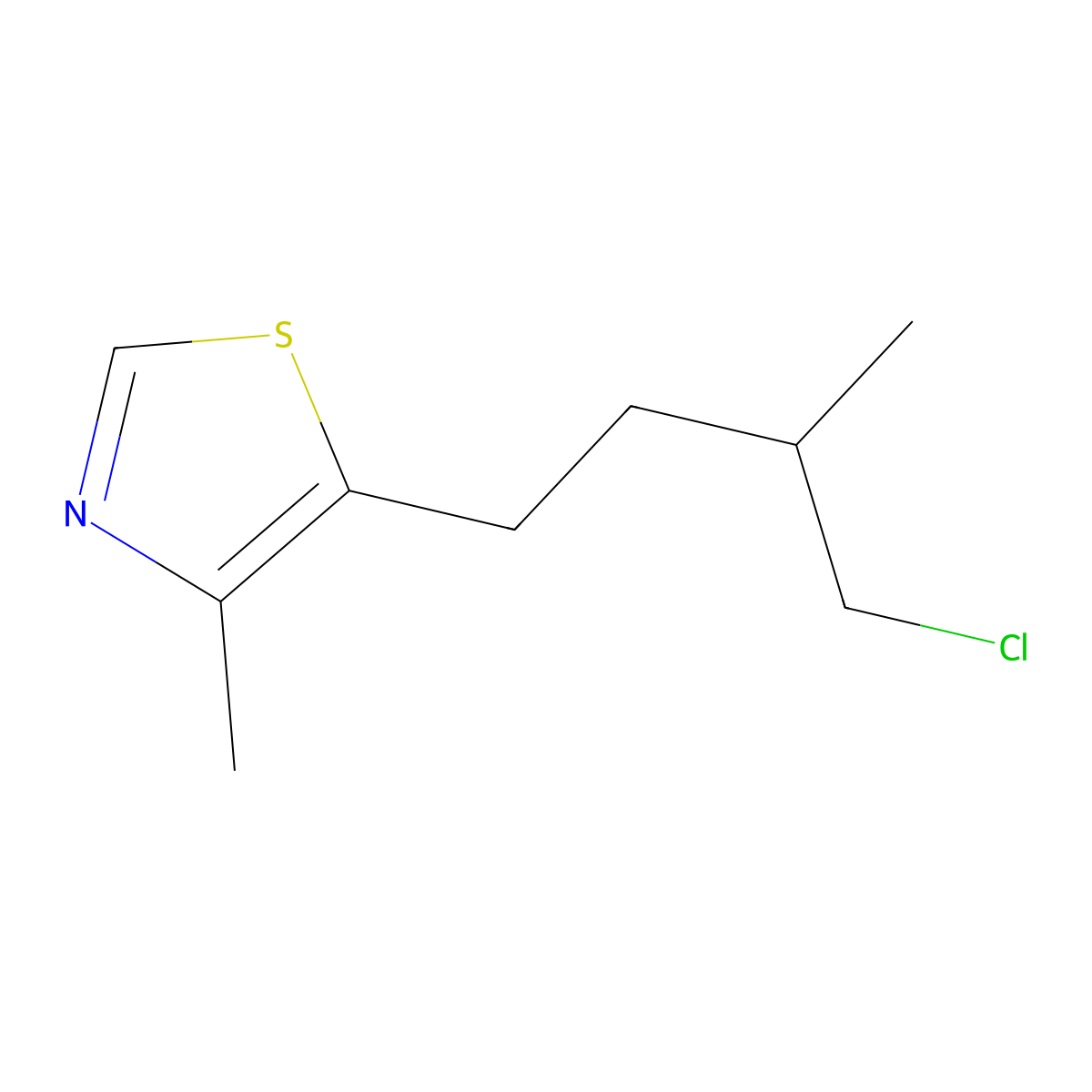 5-(4-Chloro-3-methylbutyl)-4-methylthiazole molecular structure, CAS 1474103-27-9