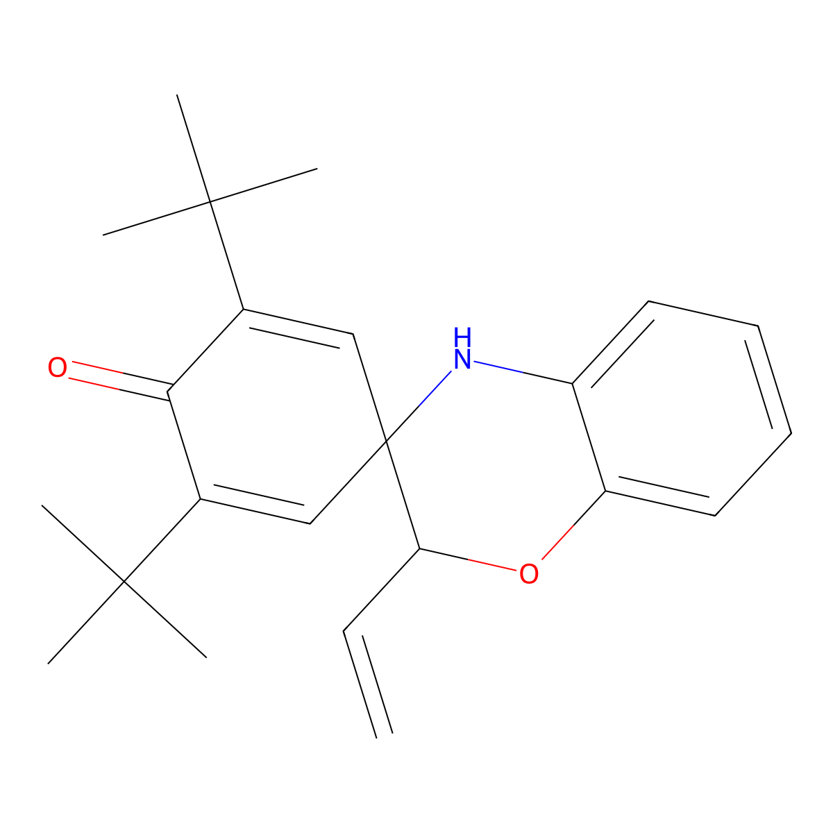2',6'-Ditert-butyl-2-ethenylspiro[2,4-dihydro-1,4-benzoxazine-3,4'-cyclohexa-2,5-diene]-1'-one molecular structure, CAS 147424-20-2