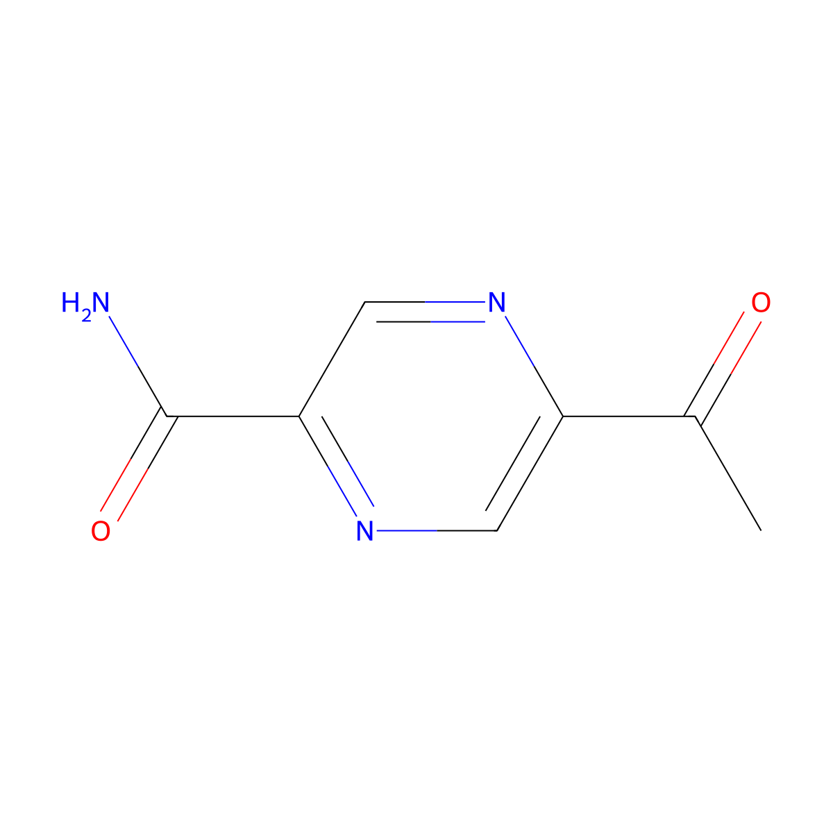 5-Acetylpyrazine-2-carboxamide molecular structure, CAS 147425-79-4