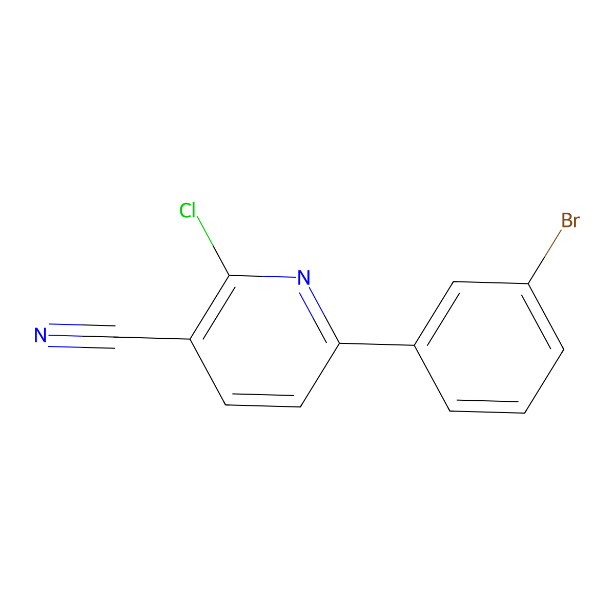 6-(3-Bromophenyl)-2-chloropyridine-3-carbonitrile molecular structure, CAS 147426-93-5