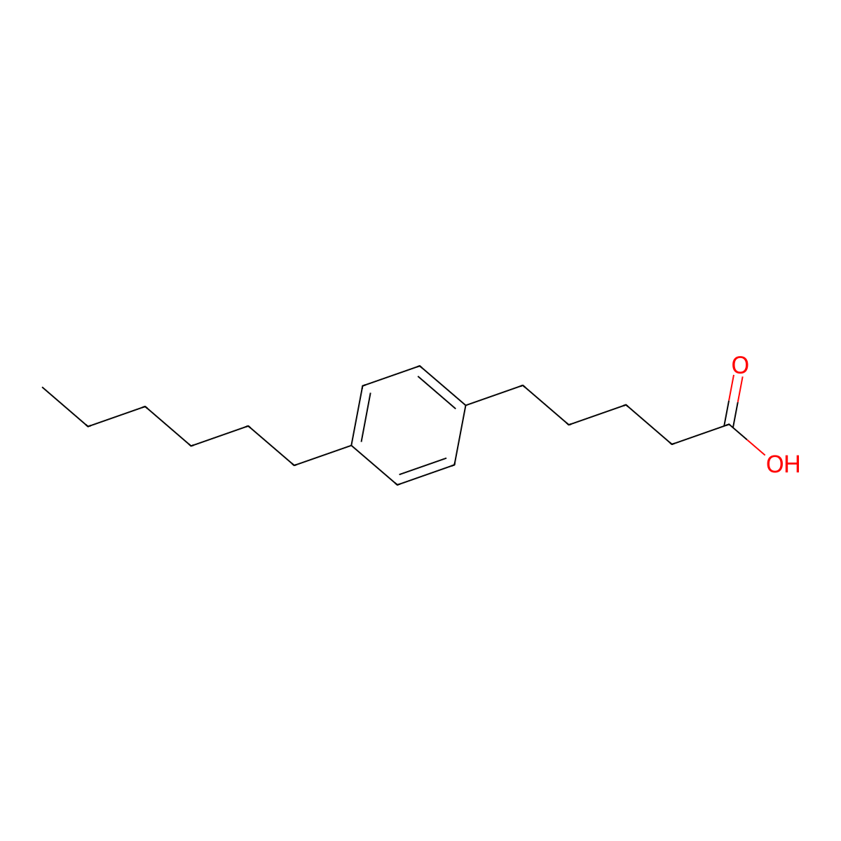 5-(4-Hexylphenyl)pentanoic acid molecular structure, CAS 147427-43-8