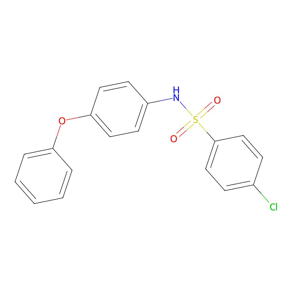 4-chloro-N-(4-phenoxyphenyl)benzenesulfonamide molecular structure, CAS 14743-81-8