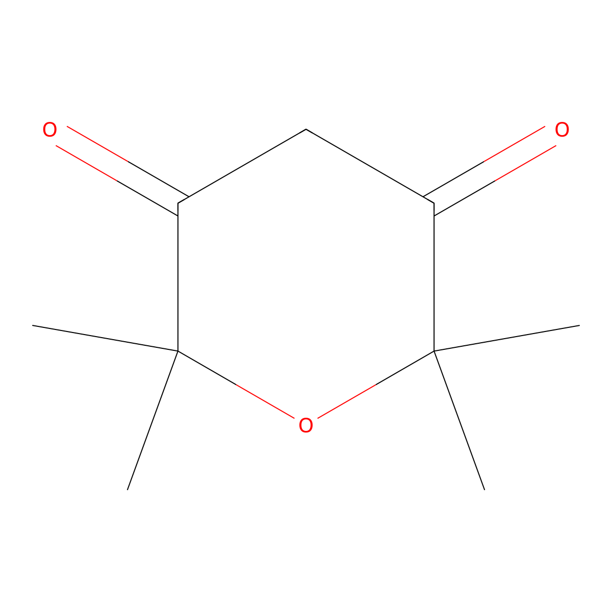 2,2,6,6-Tetramethyloxane-3,5-dione molecular structure, CAS 14744-26-4