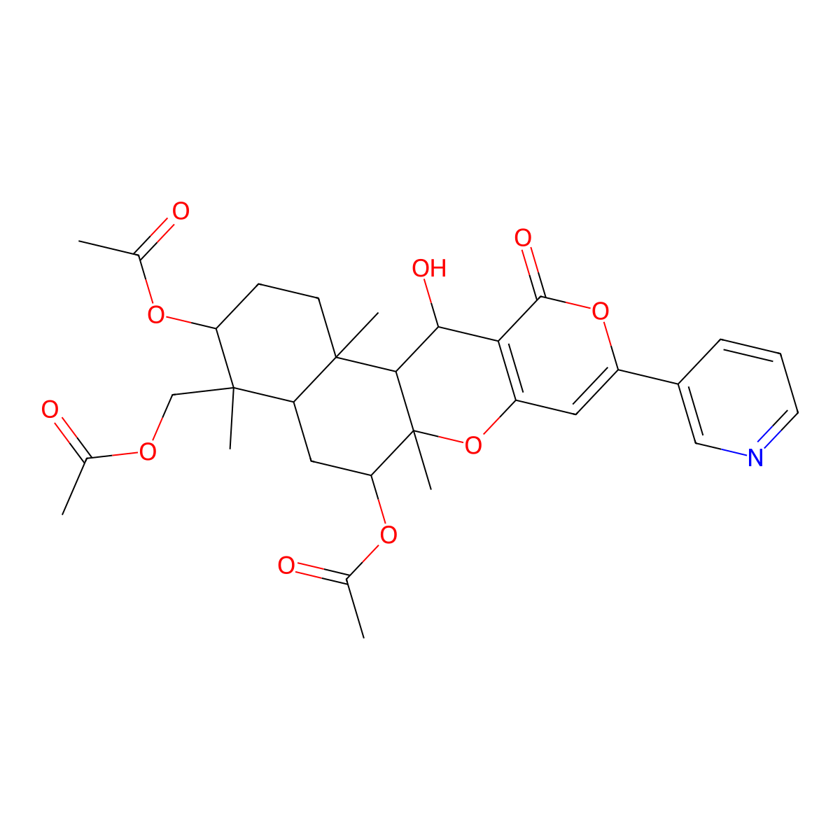 Pyripyropene A molecular structure, CAS 147444-03-9