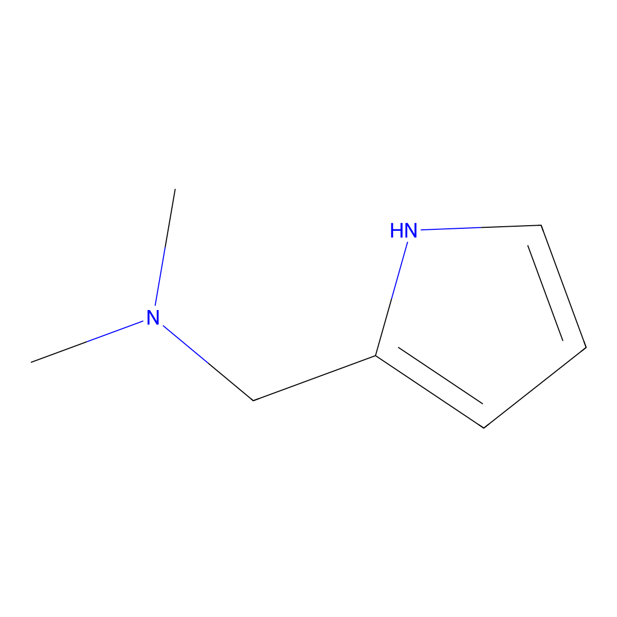 dimethyl[(1H-pyrrol-2-yl)methyl]amine molecular structure, CAS 14745-84-7