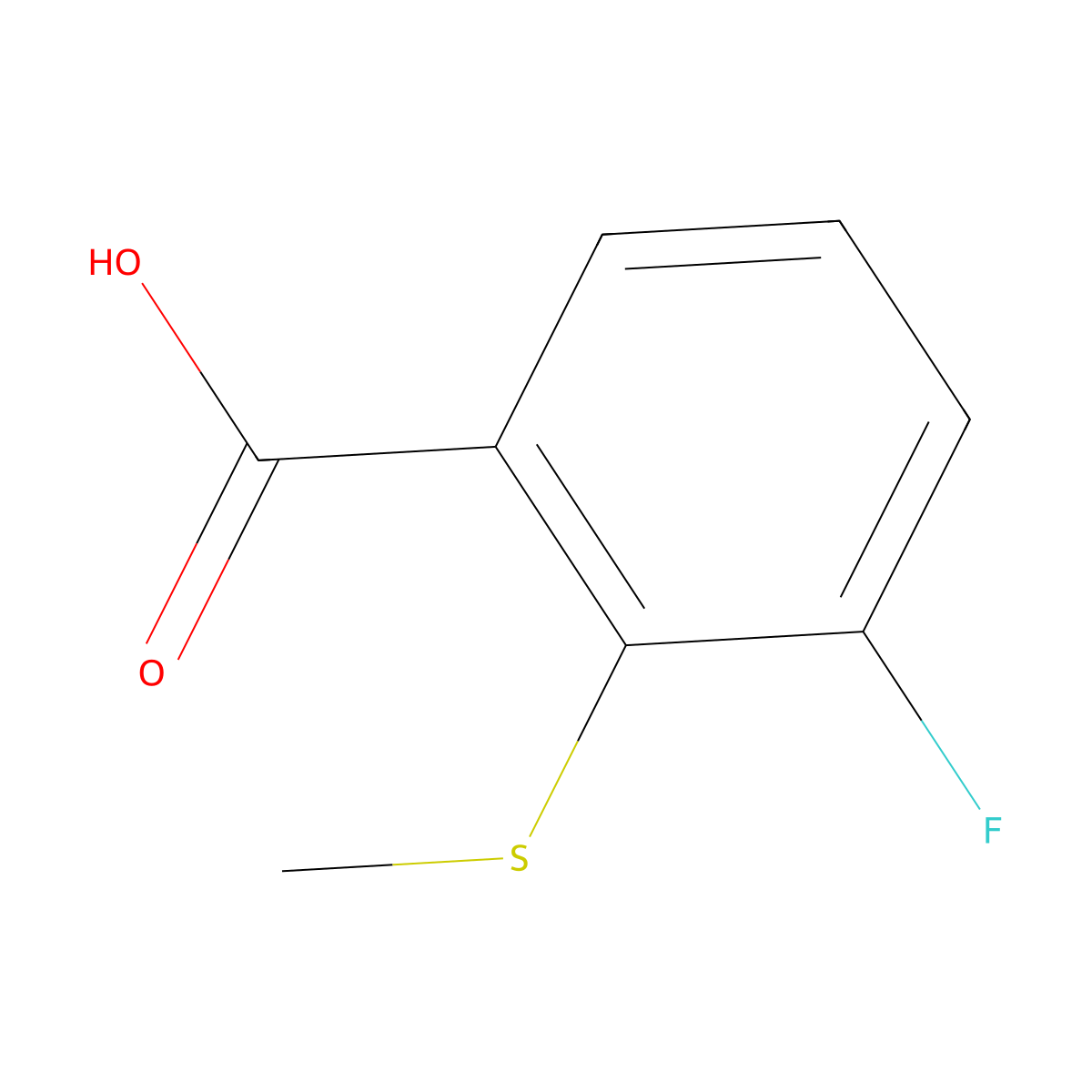 3-Fluoro-2-(methylsulfanyl)benzoic acid molecular structure, CAS 147460-53-5