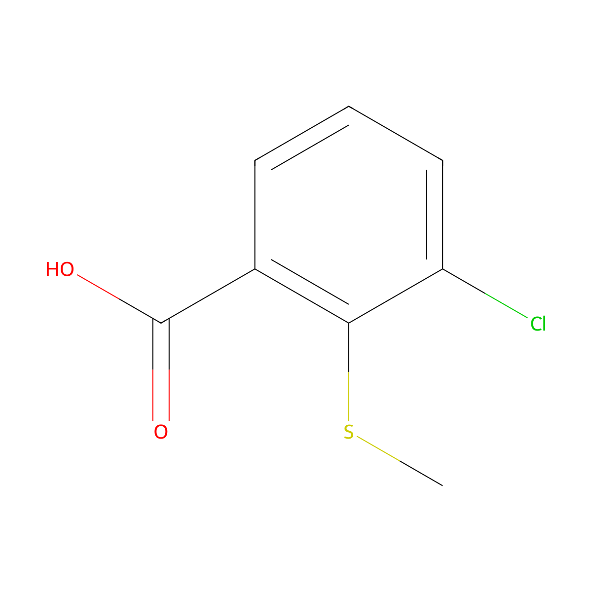 3-Chloro-2-(methylthio)benzoic acid molecular structure, CAS 147460-60-4