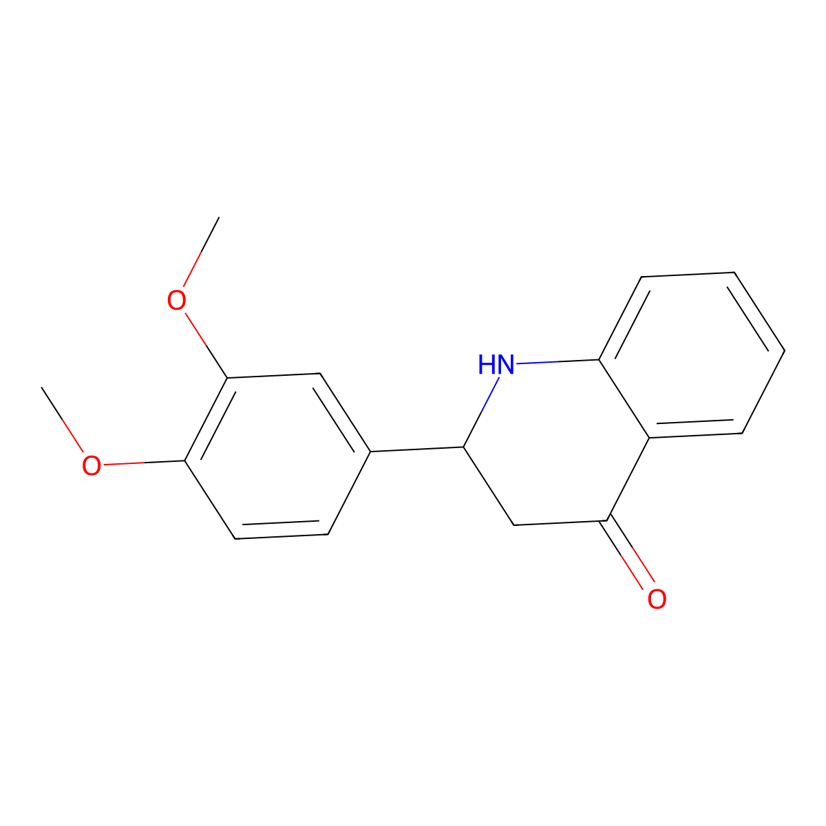2-(3,4-Dimethoxyphenyl)-2,3-dihydroquinolin-4(1H)-one molecular structure, CAS 147463-97-6
