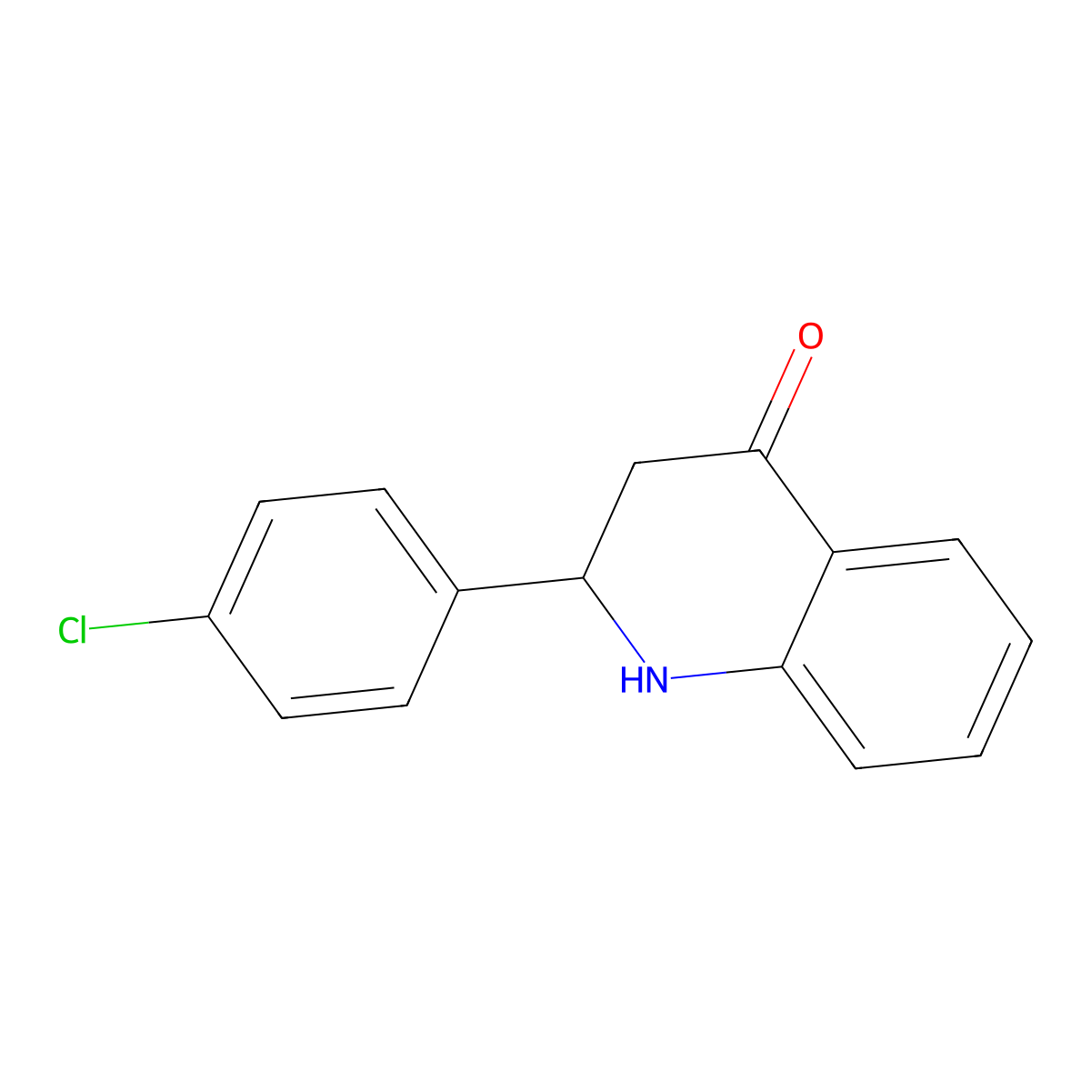 2-(4-Chlorophenyl)-2,3-dihydroquinolin-4(1H)-one molecular structure, CAS 147463-98-7