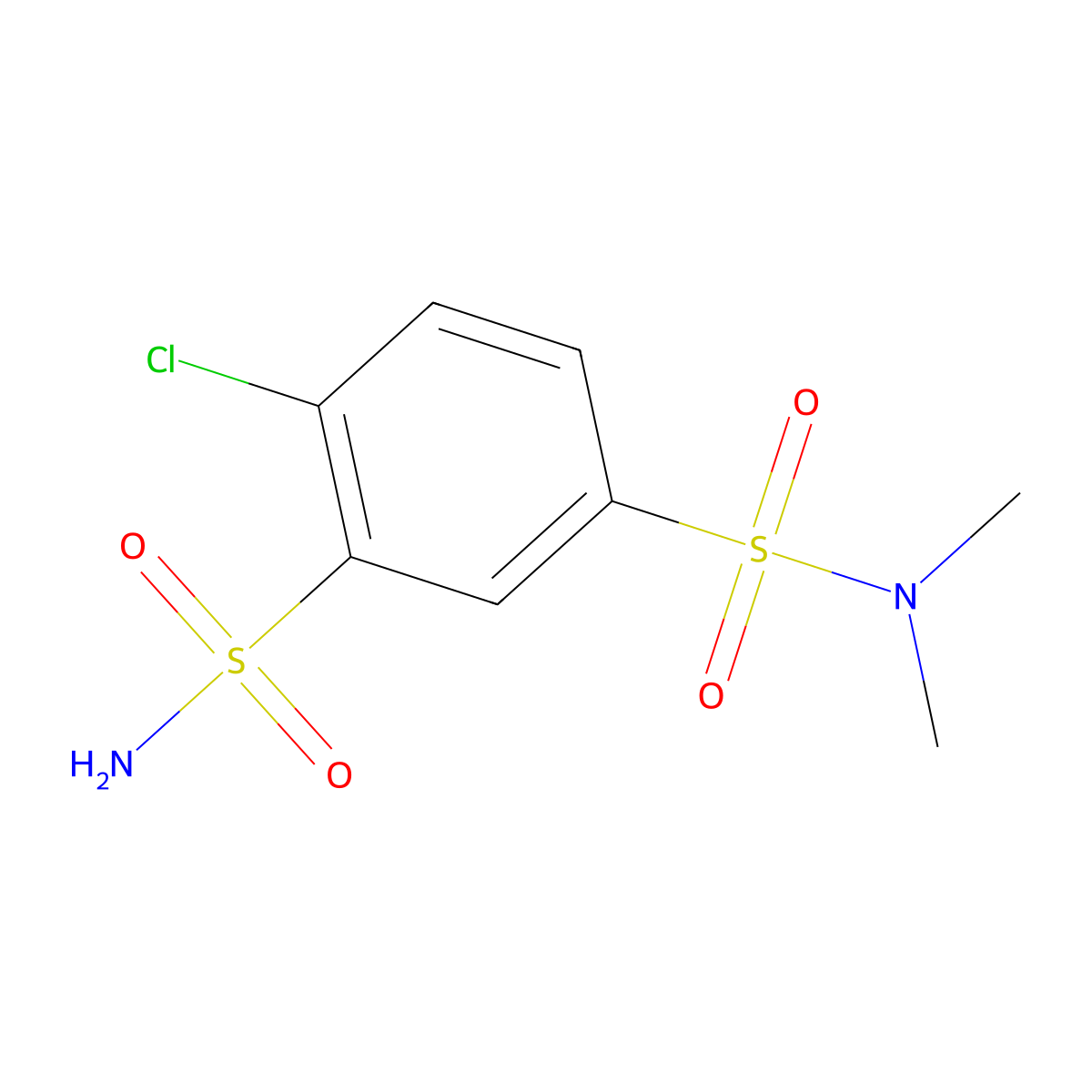 4-chloro-1-N,1-N-dimethylbenzene-1,3-disulfonamide molecular structure, CAS 14748-07-3