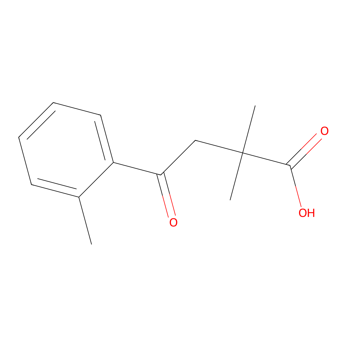 2,2-Dimethyl-4-(2-methylphenyl)-4-oxobutyric acid molecular structure, CAS 147484-87-5