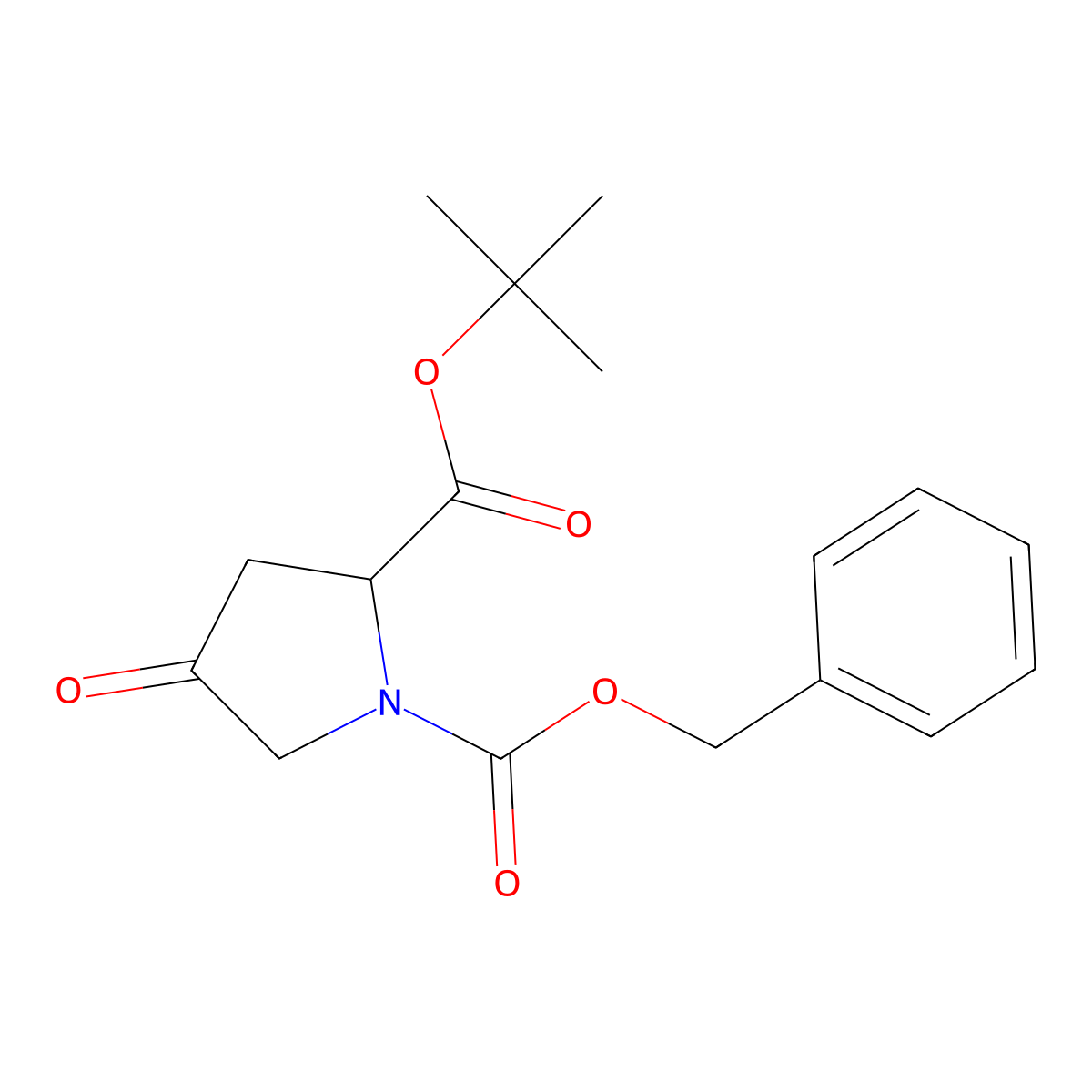1-Benzyl 2-(tert-butyl) (S)-4-oxopyrrolidine-1,2-dicarboxylate molecular structure, CAS 147489-27-8