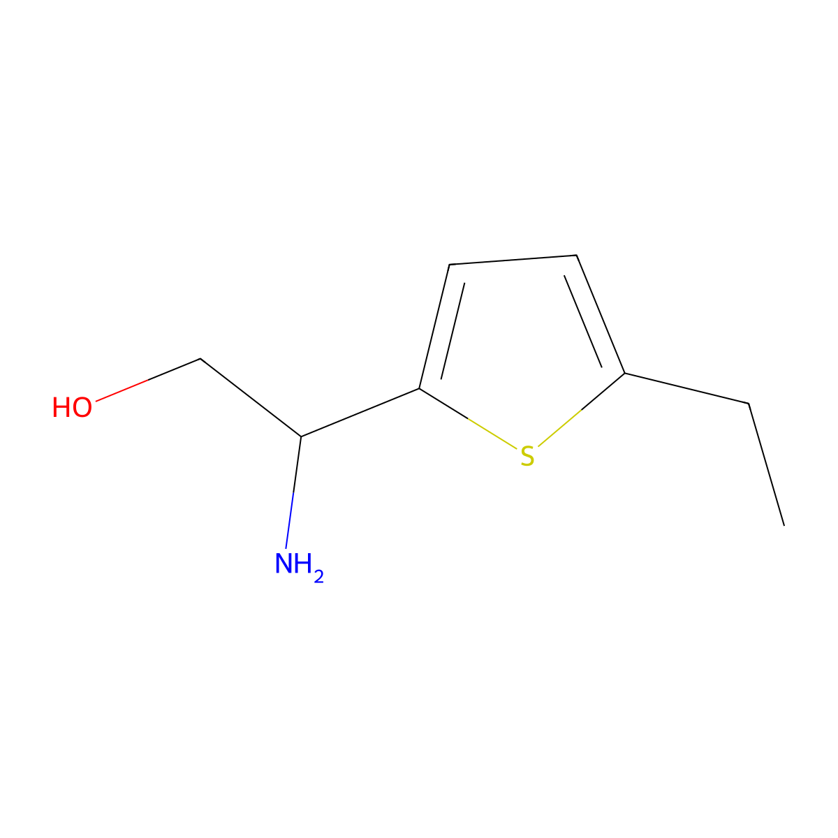 2-Amino-2-(5-ethyl-thiophen-2-yl)-ethanol molecular structure, CAS 147491-60-9