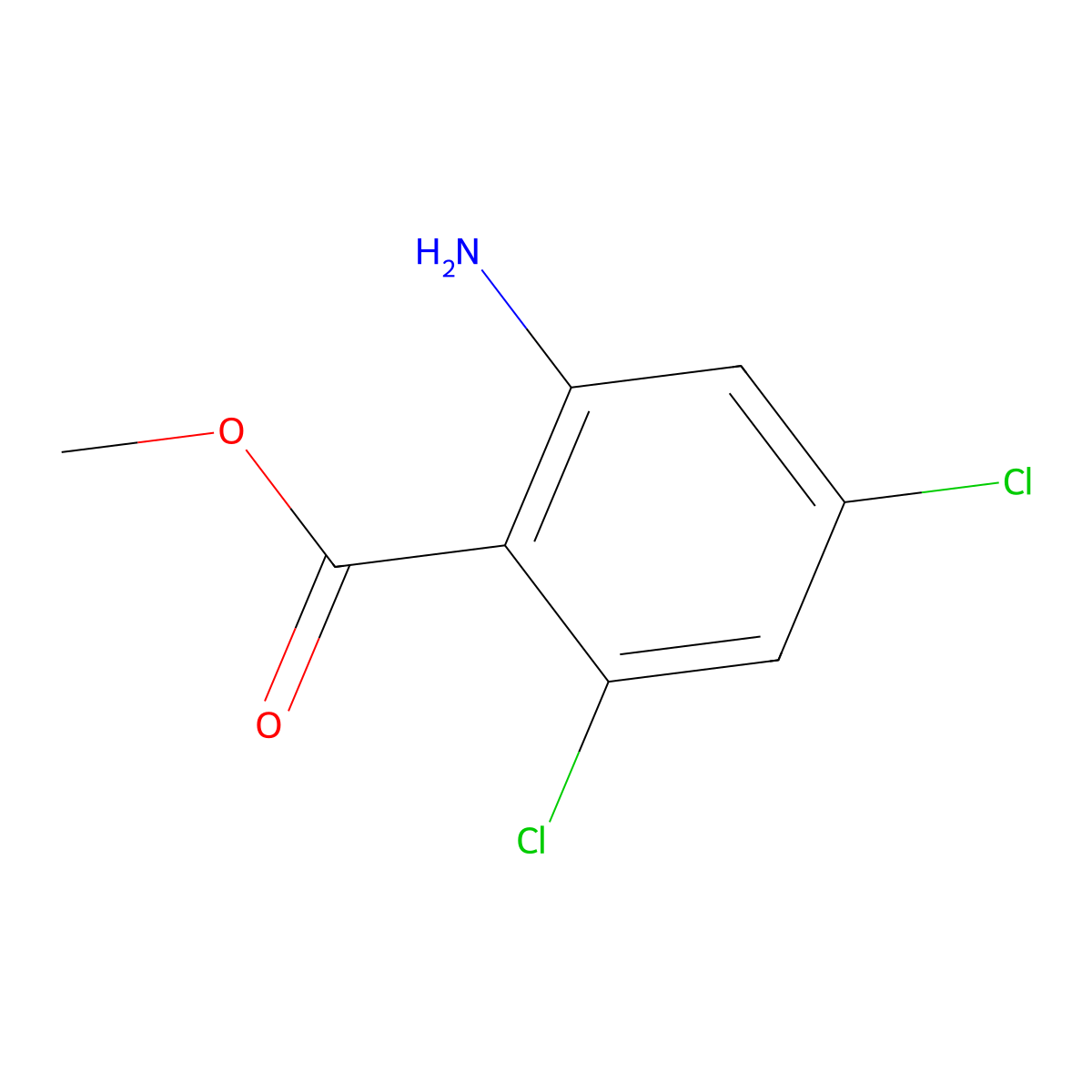 Methyl 2-amino-4,6-dichlorobenzoate molecular structure, CAS 147494-04-0