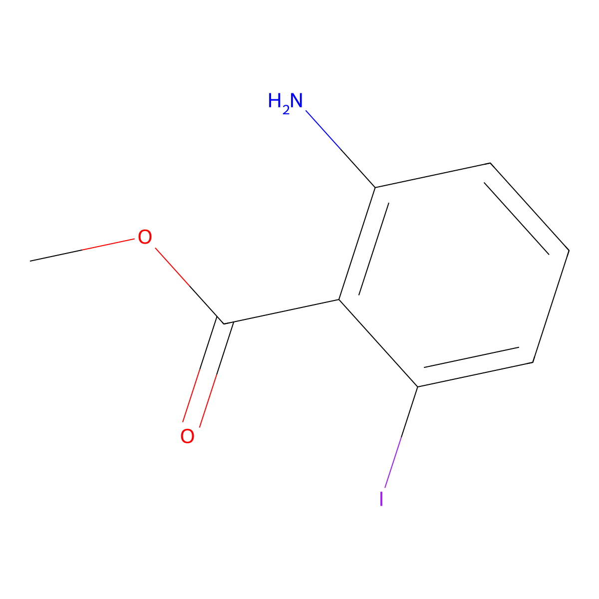 Methyl 2-amino-6-iodobenzoate molecular structure, CAS 147494-20-0