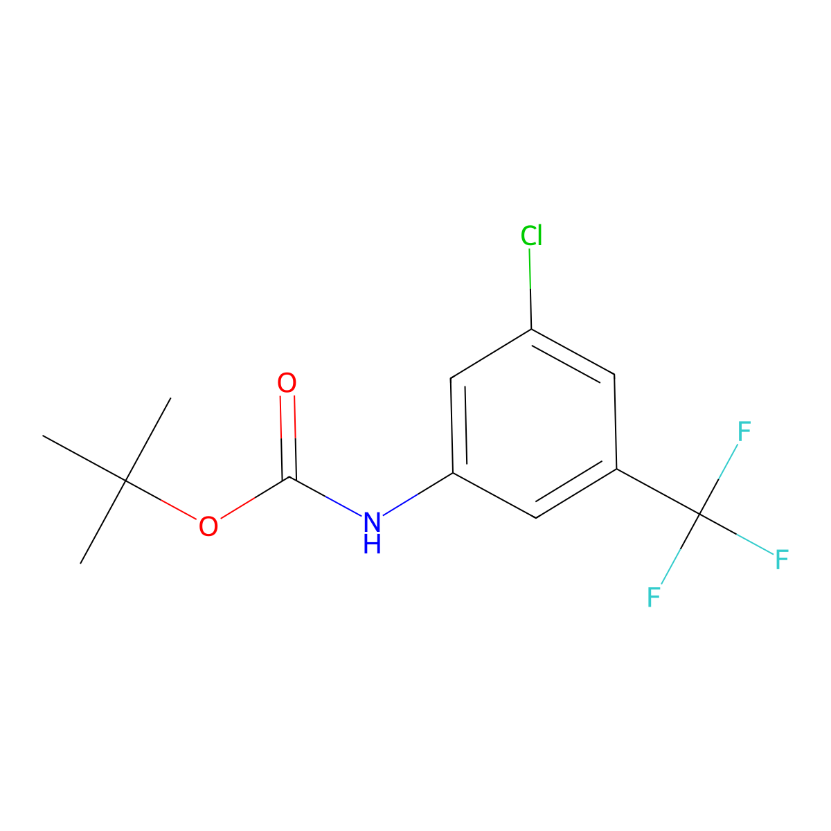 tert-butyl N-[3-chloro-5-(trifluoromethyl)phenyl]carbamate molecular structure, CAS 147494-44-8