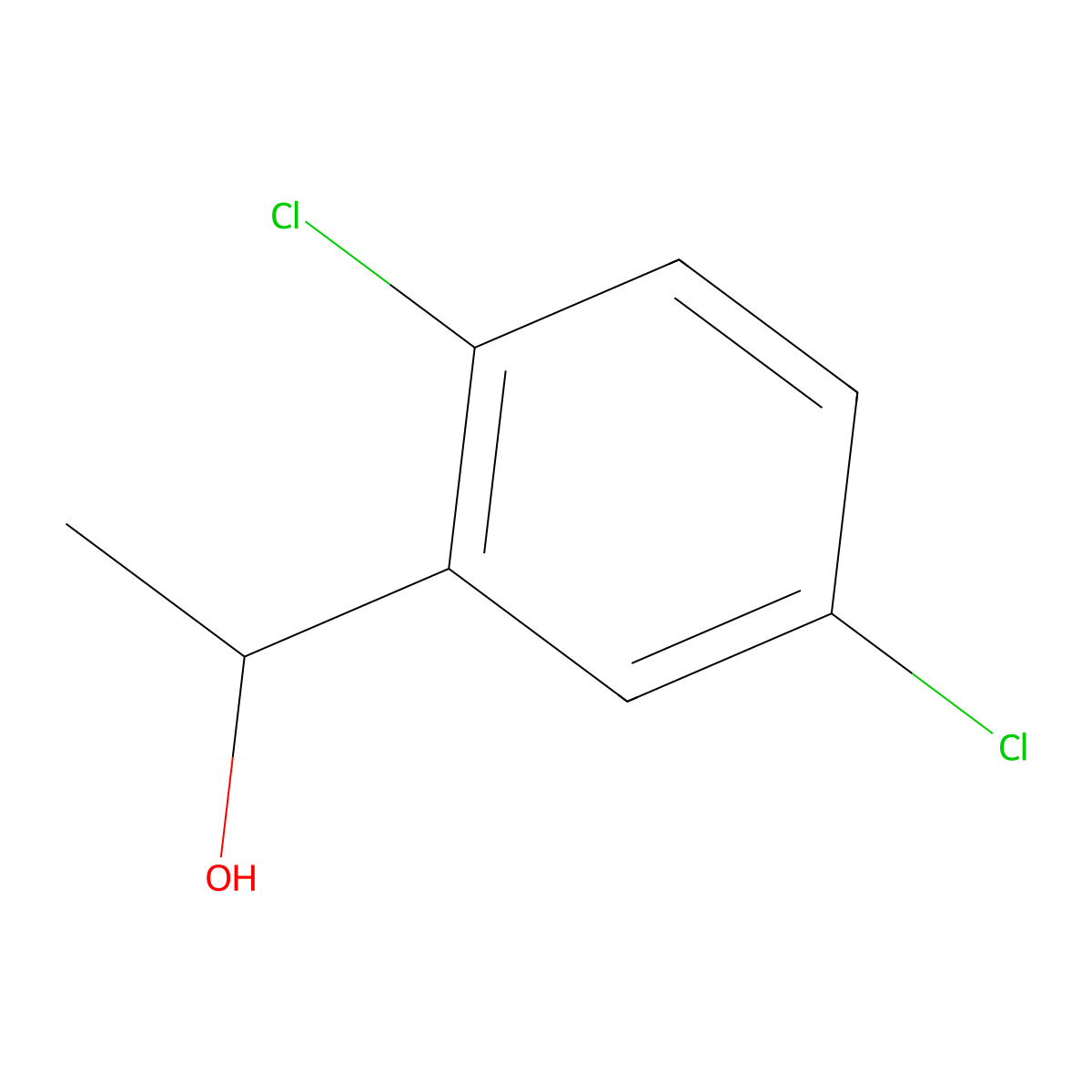 2,5-Dichloro-alpha-methylbenzenemethanol molecular structure, CAS 1475-12-3