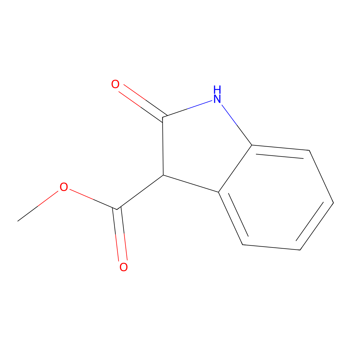methyl 2-oxo-2,3-dihydro-1H-indole-3-carboxylate molecular structure, CAS 14750-15-3