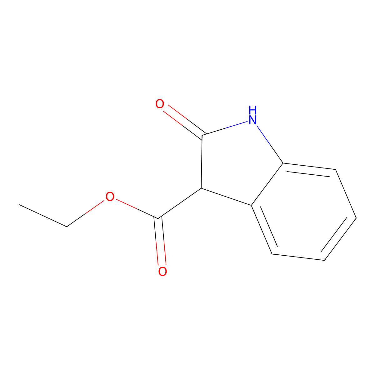 ethyl 2-oxo-2,3-dihydro-1H-indole-3-carboxylate molecular structure, CAS 14750-16-4