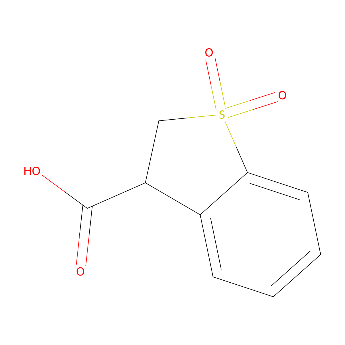1,1-Dioxo-2,3-dihydro-1lambda6-benzothiophene-3-carboxylic acid molecular structure, CAS 14750-57-3