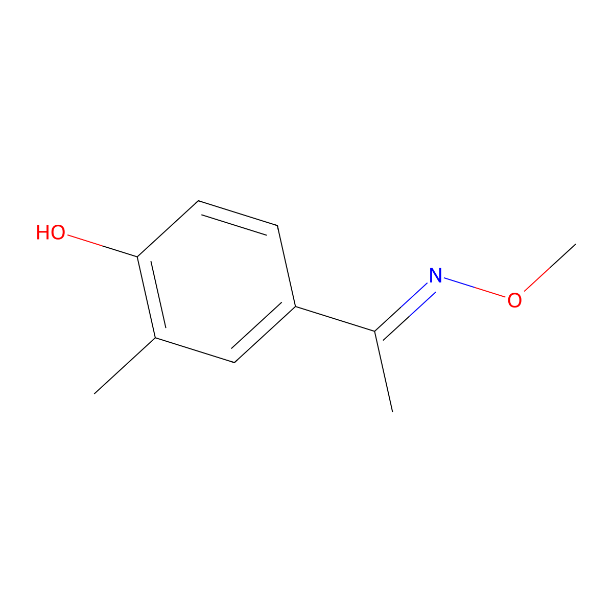 4-[1-(Methoxyimino)ethyl]-2-methylphenol molecular structure, CAS 147501-21-1