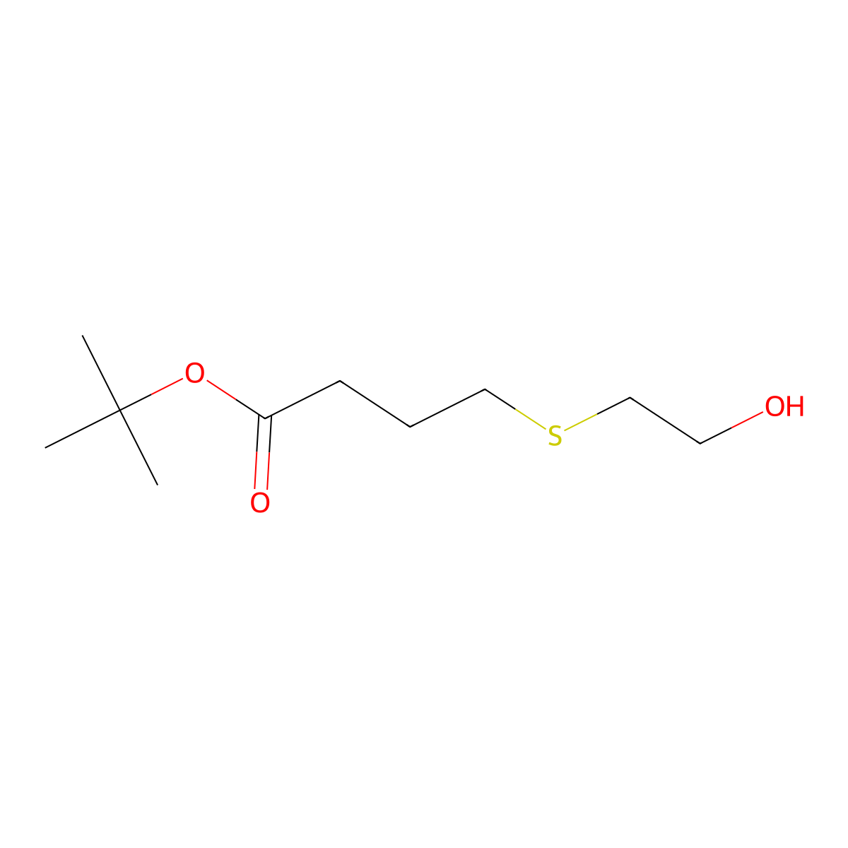 Tert-butyl 4-[(2-hydroxyethyl)sulfanyl]butanoate molecular structure, CAS 147503-52-4