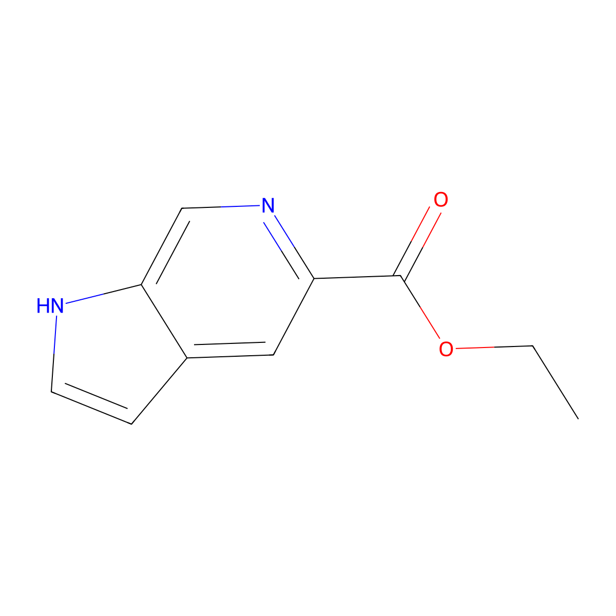 ethyl 1H-pyrrolo[2,3-c]pyridine-5-carboxylate molecular structure, CAS 147503-82-0
