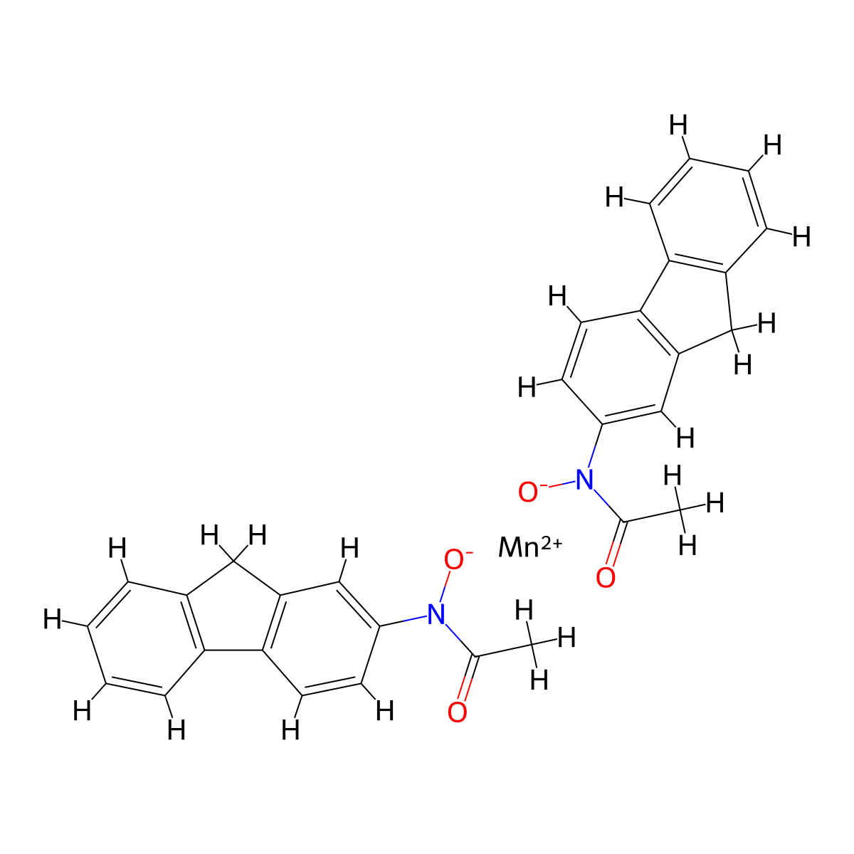 N-Hydroxy-2-acetylaminofluorene, manganous chelate molecular structure, CAS 14751-74-7