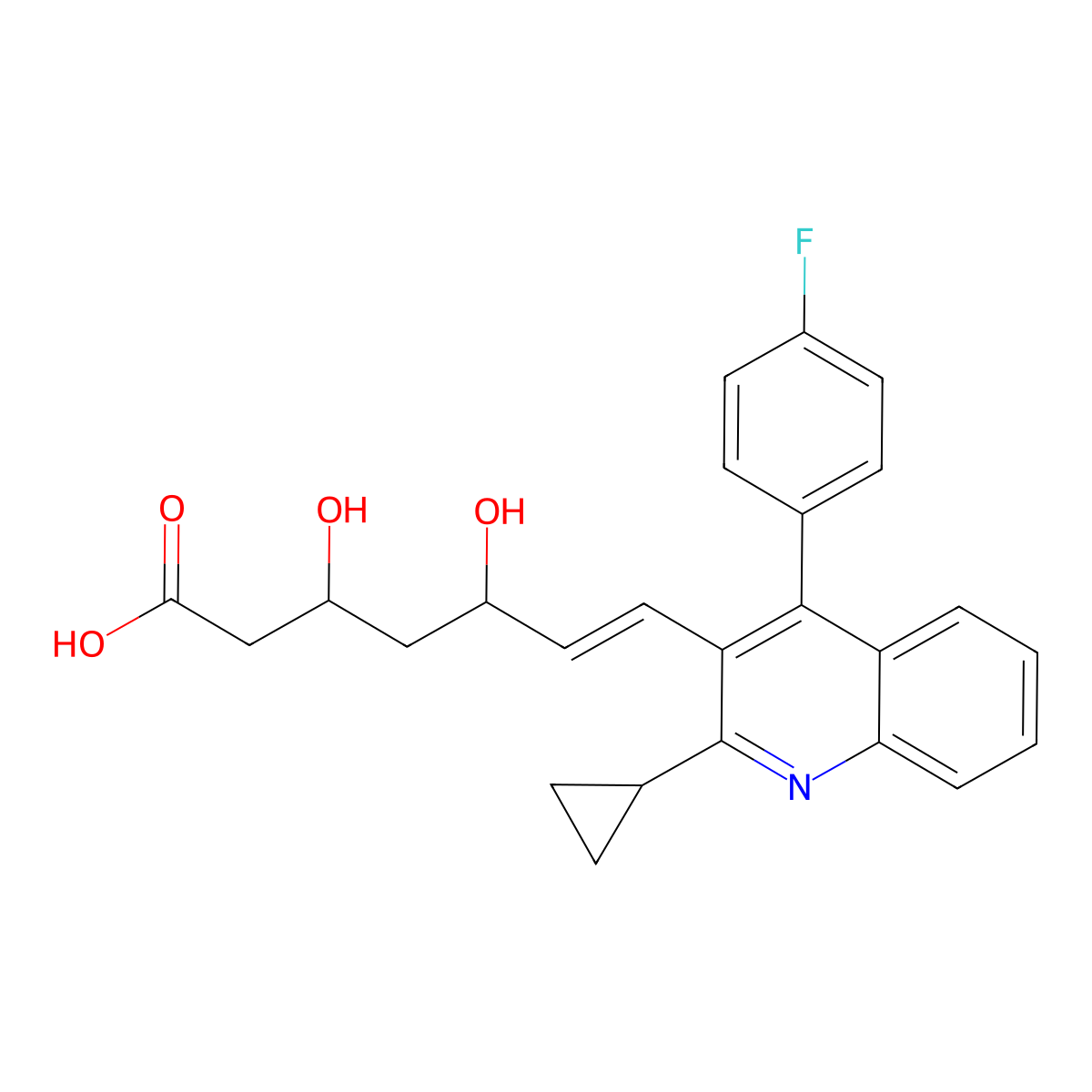 Pitavastatin molecular structure, CAS 147511-69-1