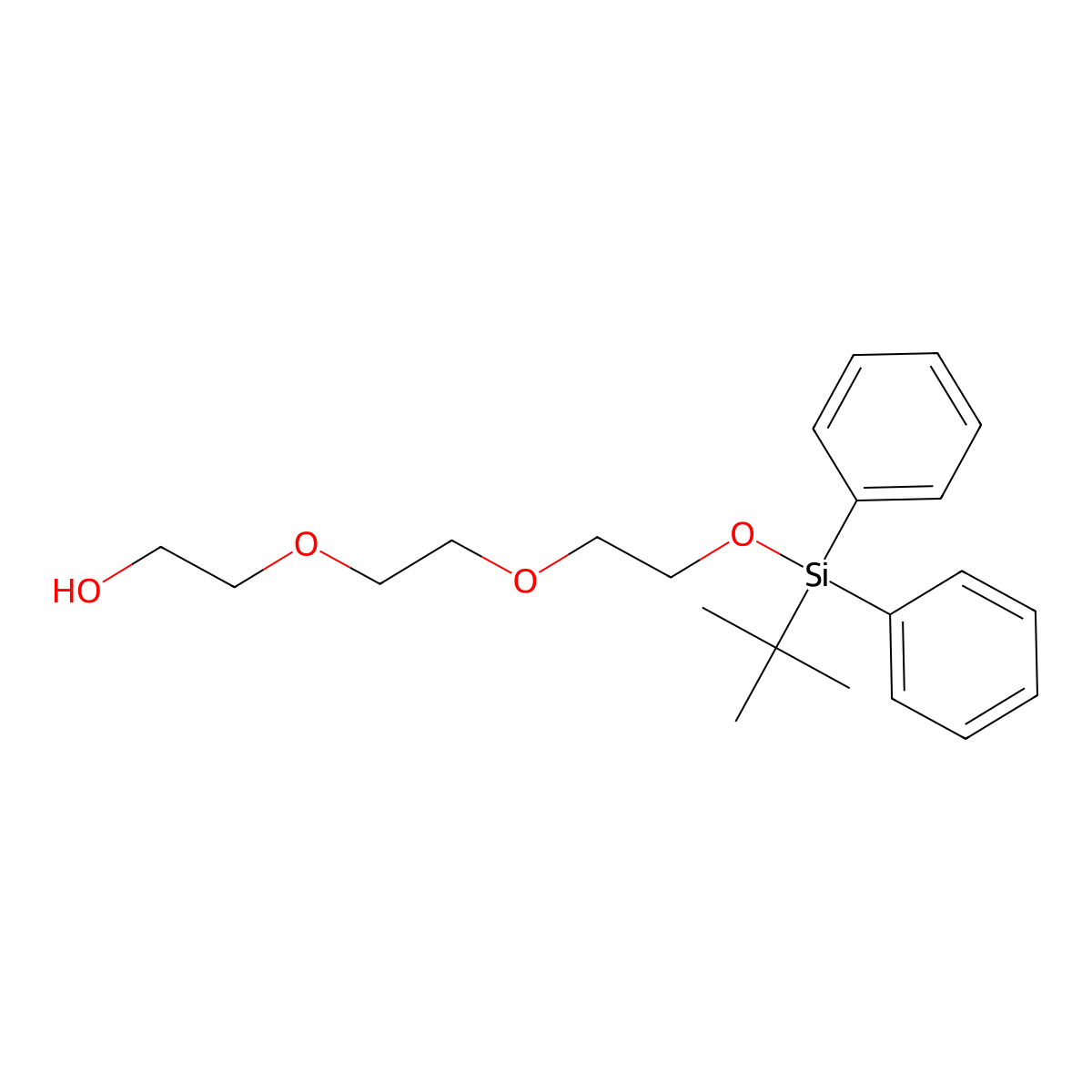 2,2-Dimethyl-3,3-diphenyl-4,7,10-trioxa-3-siladodecan-12-OL molecular structure, CAS 147526-49-6