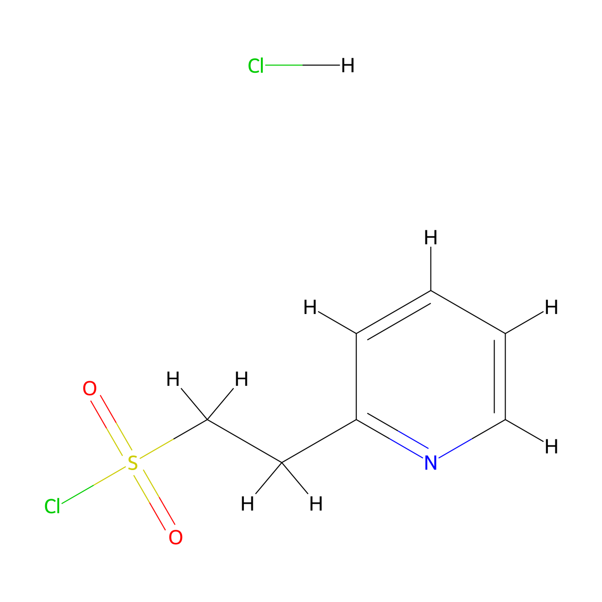 2-(Pyridin-2-yl)ethane-1-sulfonyl chloride hydrochloride molecular structure, CAS 147529-66-6