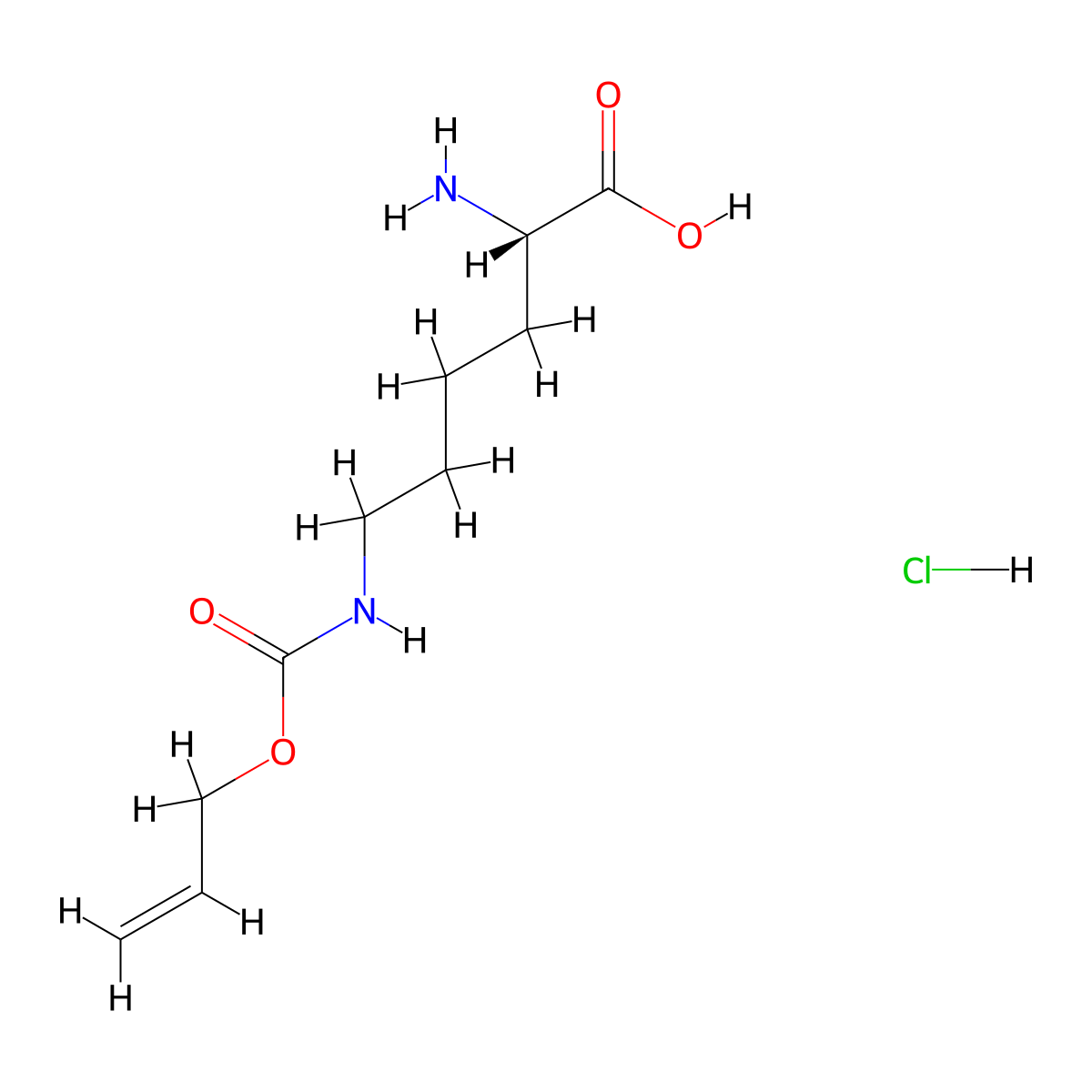 (S)-6-(((Allyloxy)carbonyl)amino)-2-aminohexanoic acid hydrochloride molecular structure, CAS 147529-99-5