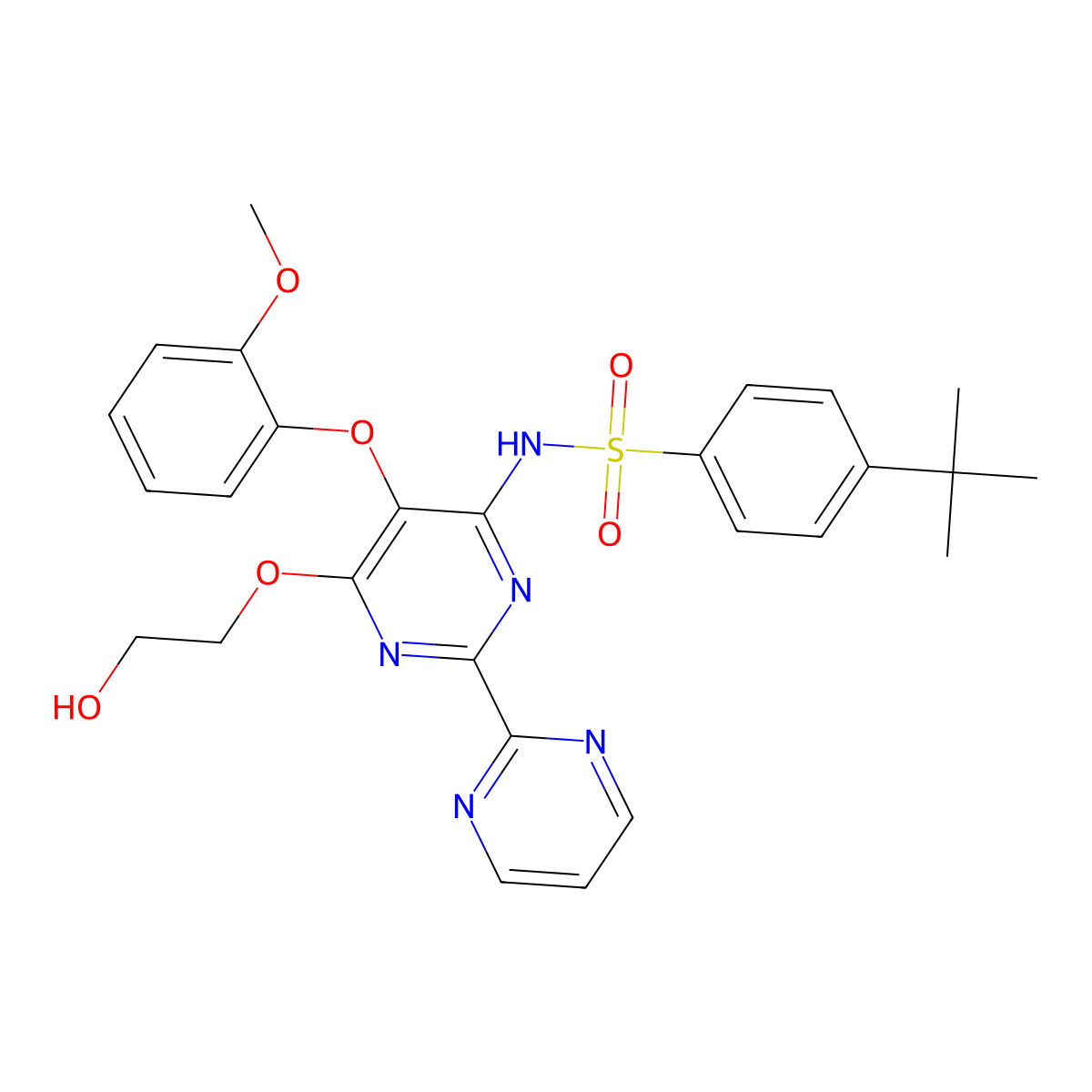 Bosentan molecular structure, CAS 147536-97-8
