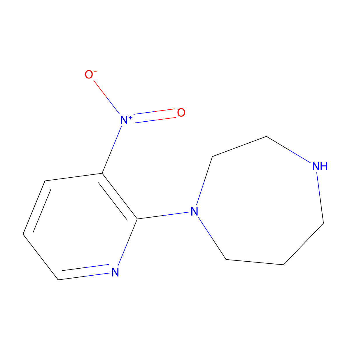 1-(3-Nitropyridin-2-yl)-1,4-diazepane molecular structure, CAS 147539-29-5
