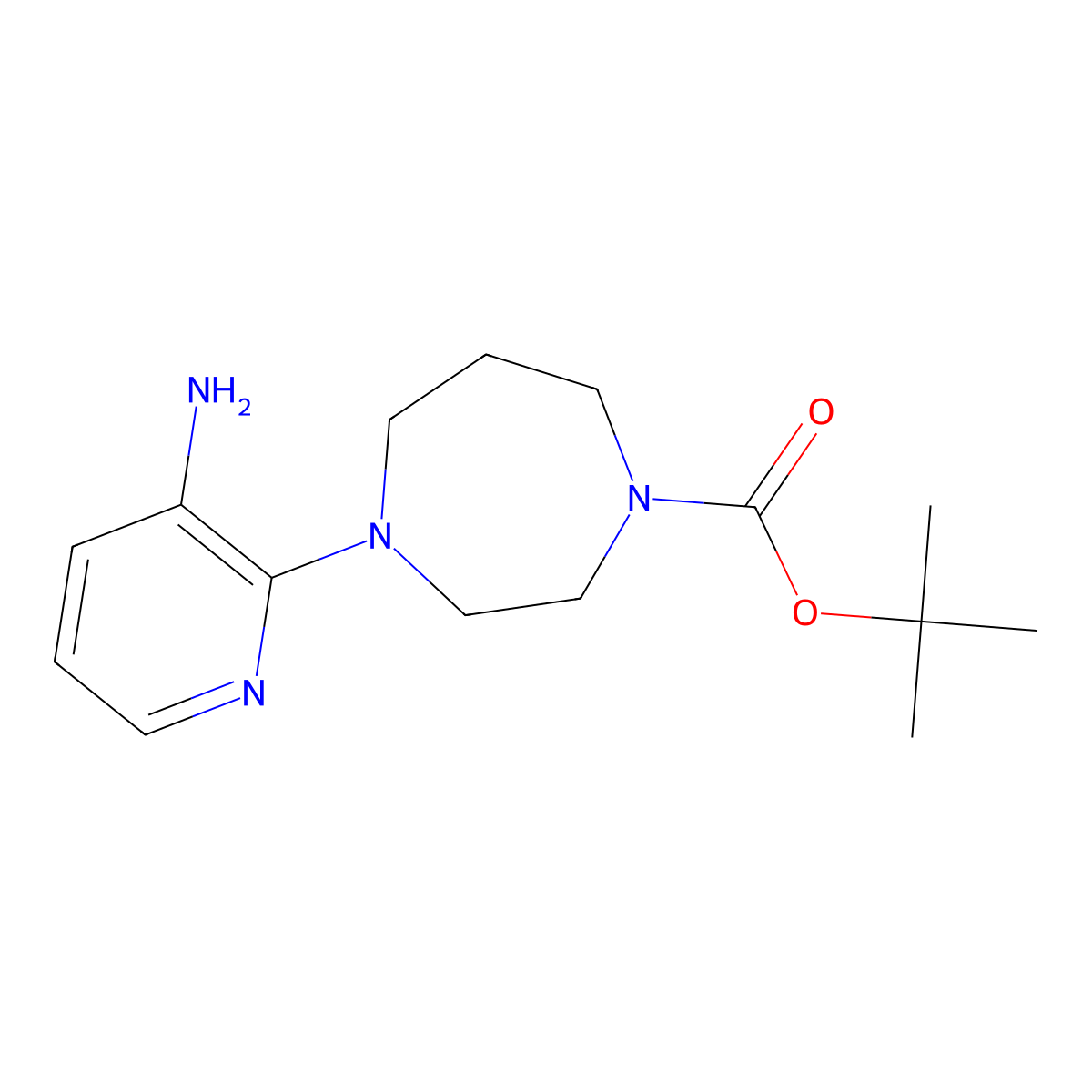 Tert-butyl 4-(3-aminopyridin-2-YL)-1,4-diazepane-1-carboxylate molecular structure, CAS 147539-31-9