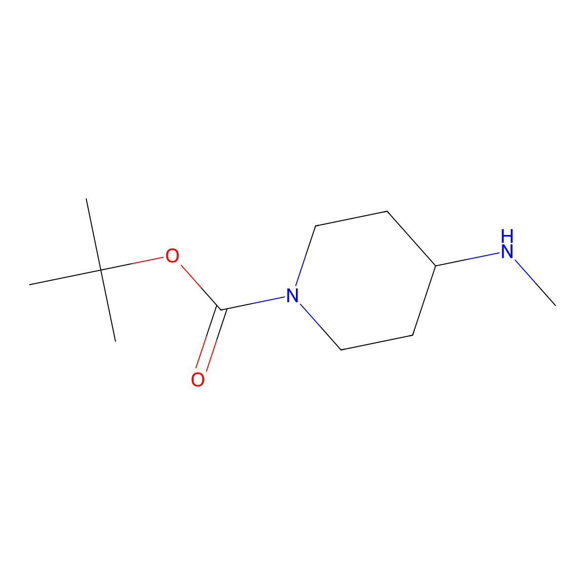 tert-Butyl 4-(methylamino)piperidine-1-carboxylate molecular structure, CAS 147539-41-1