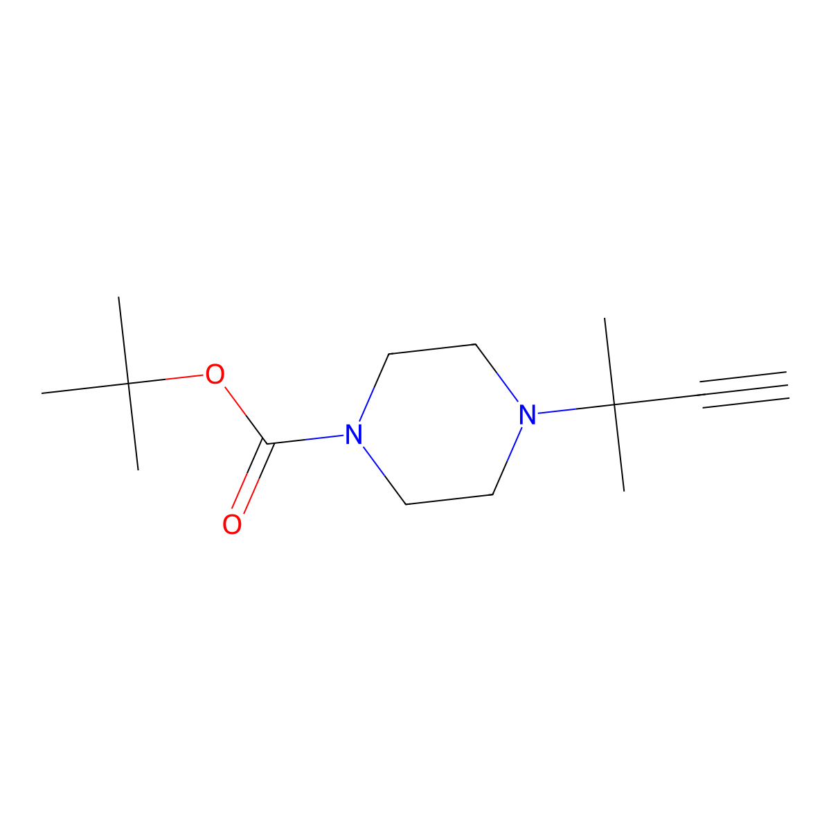 Tert-butyl 4-(2-methylbut-3-yn-2-yl)piperazine-1-carboxylate molecular structure, CAS 147539-53-5