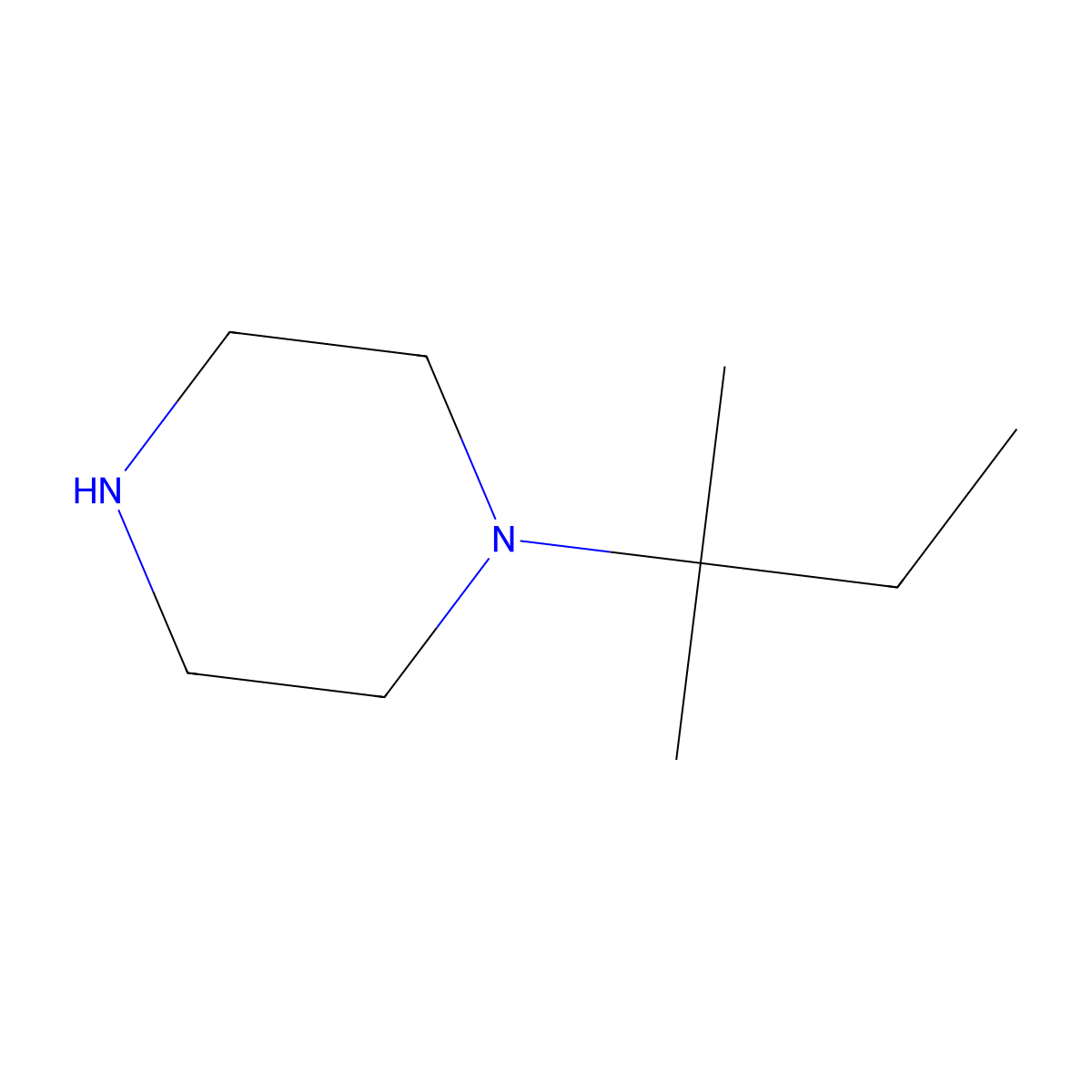 1-(2-Methylbutan-2-yl)piperazine molecular structure, CAS 147539-55-7