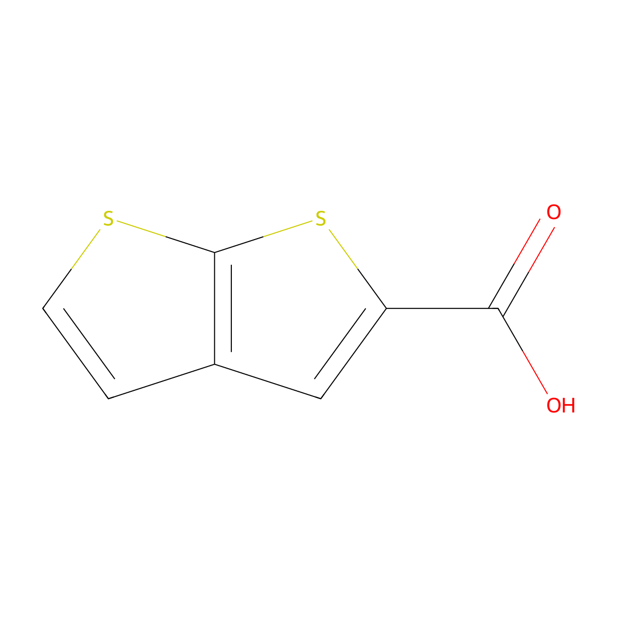Thieno(2,3-b)thiophene-2-carboxylic acid molecular structure, CAS 14756-75-3